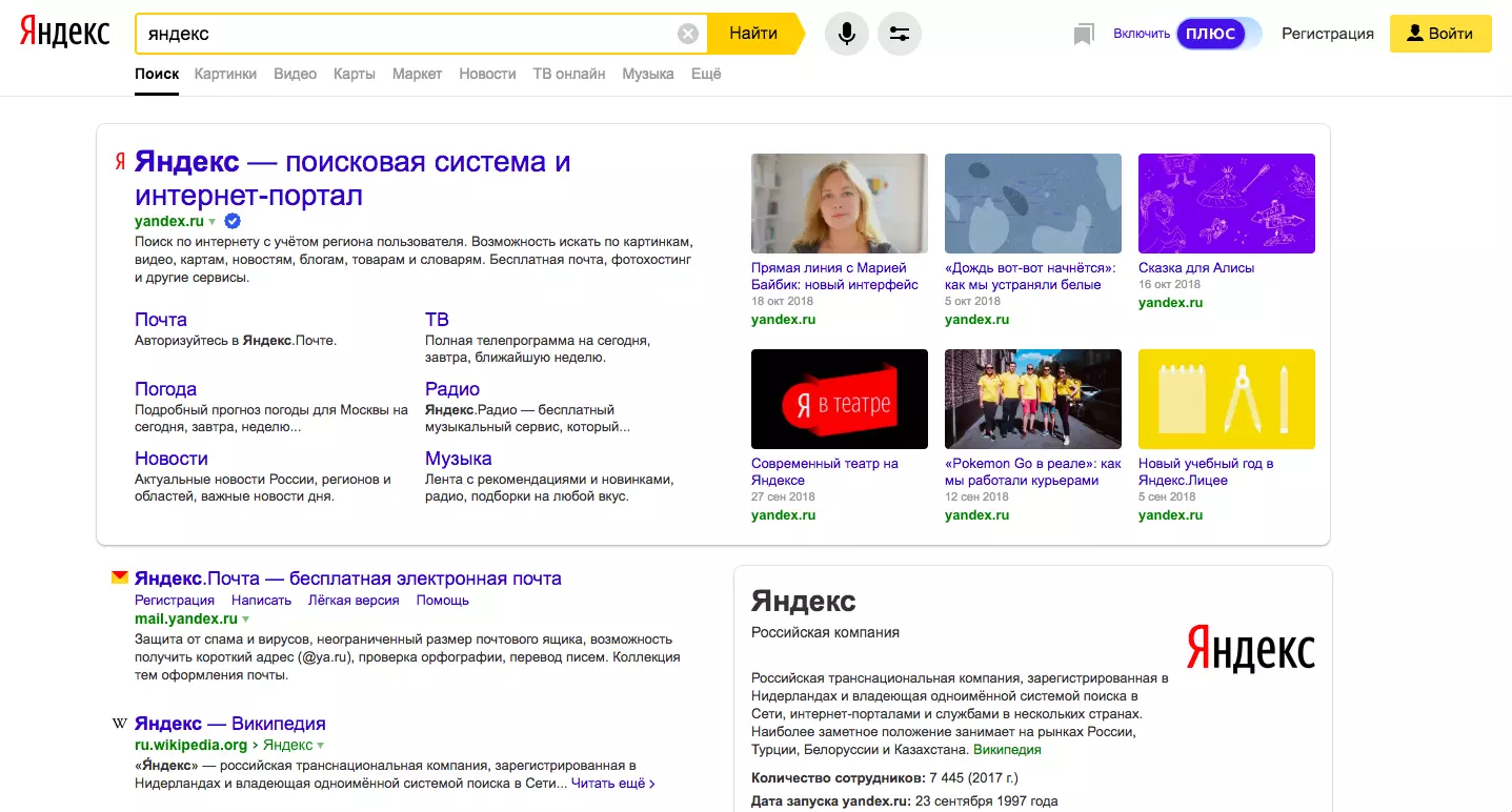 пример расширенного сниппета в Яндекс